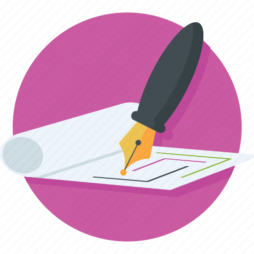 Banking, cheque book, cheque signing, paycheck, pen icon - Download on Iconfinder