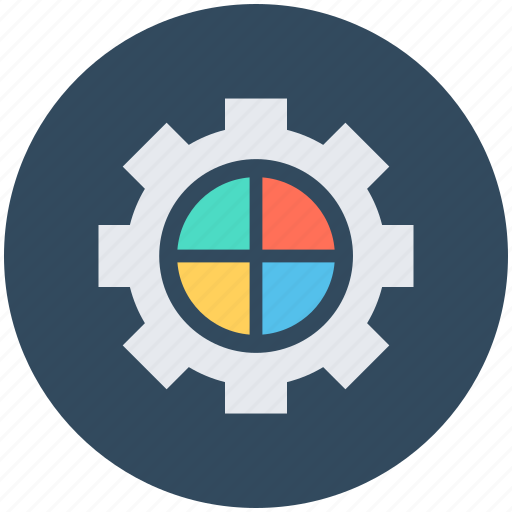 Business chart, business element, gearwheel, marketing, pie chart icon - Download on Iconfinder