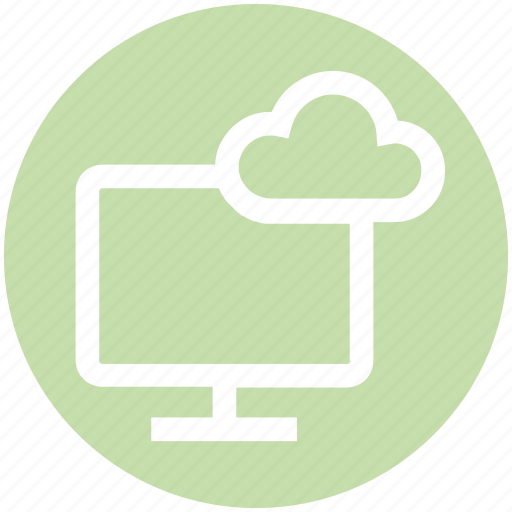Cloud, data, lcd, monitor, screen, server, storage icon - Download on Iconfinder