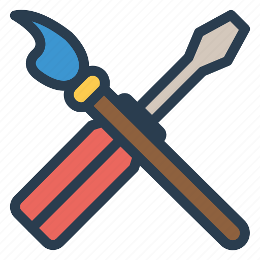 Brush, fix, paint, screwdriver icon - Download on Iconfinder