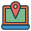 laptop, location, map, pin 