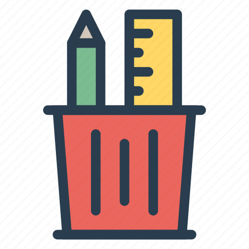 Jar, pencil, ruler, stationary icon - Download on Iconfinder