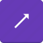 arrow, direction, material design, right, top 
