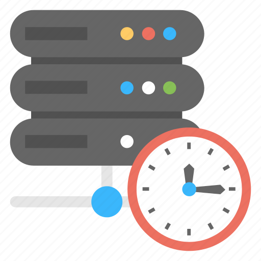 Automatic running, data deadline, server automation, server clock, web hosting icon - Download on Iconfinder