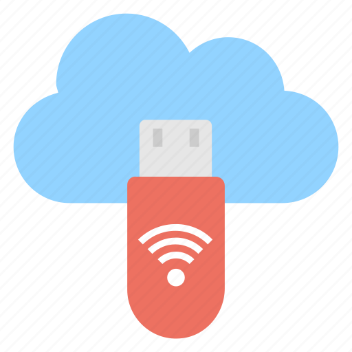 Cloud computing, cloud technology, cloud usb, internet device, wifi connection icon - Download on Iconfinder