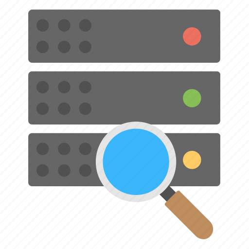 Database search, database search engine, database with magnifier, information search, server monitoring icon - Download on Iconfinder