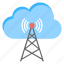 cloud networking, cloud wifi tower, internet connection, transmitter tower, wireless wifi network 