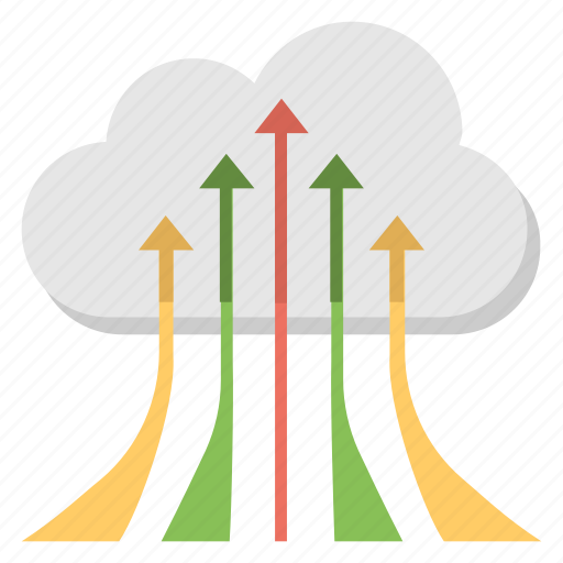 Cloud computing, cloud migration, cloud with arrows, data transfer, digital cloud uploading icon - Download on Iconfinder