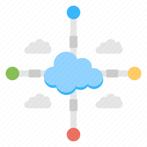 Cloud communication process, cloud computing, cloud data management, cloud network development, network optimization icon - Download on Iconfinder