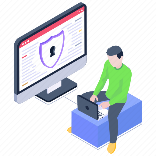 Pc protection, computer security, system security, system protection, secure monitor icon - Download on Iconfinder