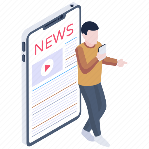 Mobile news, e-news, news app, online news, media news icon - Download on Iconfinder