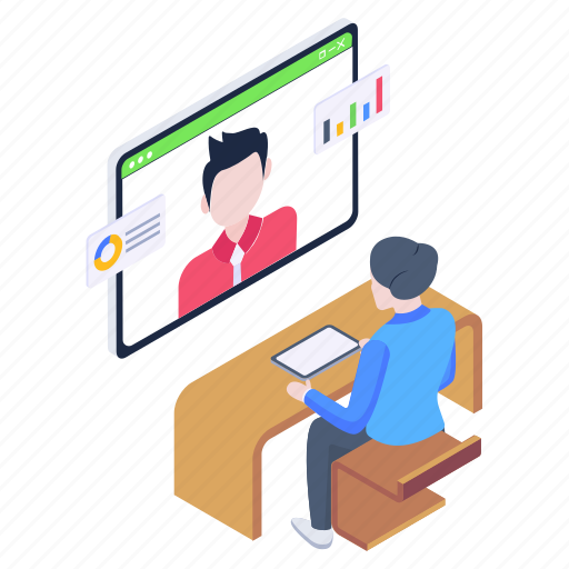 Video discussion, online conference, video talk, video meeting, video conversation icon - Download on Iconfinder