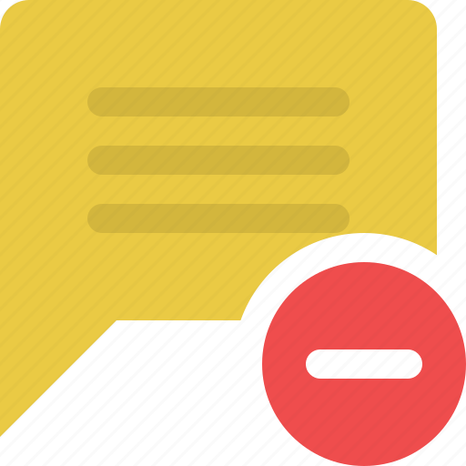 Chat, comment, message, chat bubble, speech bubble, remove comment icon - Download on Iconfinder
