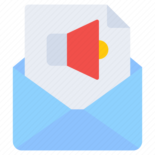 Email marketing, advertising, megaphone, announcement, envelope icon - Download on Iconfinder