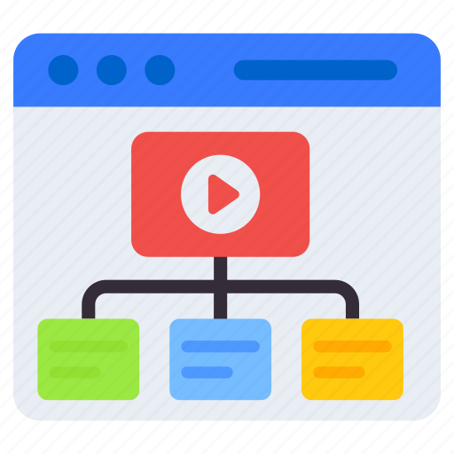 Web video network, web player, player file, video browser, video file icon - Download on Iconfinder