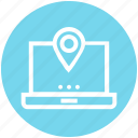 address, laptop, location, map, marker, navigation, web