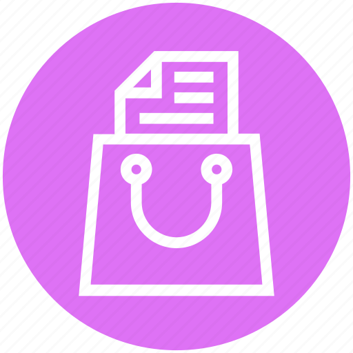 Bag, document, files, marketing, paper in bag, paper in tote bag, shopper bag icon - Download on Iconfinder
