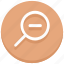 find, magnifier, magnify glass, minus, out, search, zoom 
