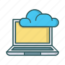 cloud, data, laptop, network, storage