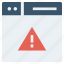 browser, danger, page, warning sign, web, webpage, website 