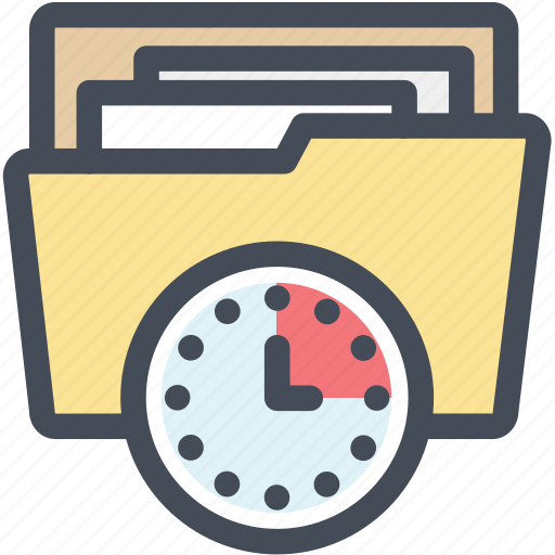 Clock, document, documents, file, folder, planning, project icon - Download on Iconfinder