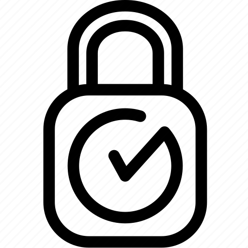 Checkmark, lock, locked, login, protected, safe, sign icon - Download on Iconfinder