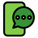 1, chat, phone, message, talk, bubble