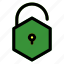 1, unlock, padlock, unsave, security, shield 