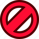 ban, blocked, cancel, forbidden, lock, prohibited