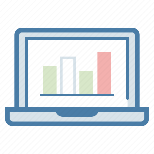 Laptop, monitoring, statistics icon - Download on Iconfinder