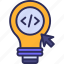 idea, code, bulb, website, setting 