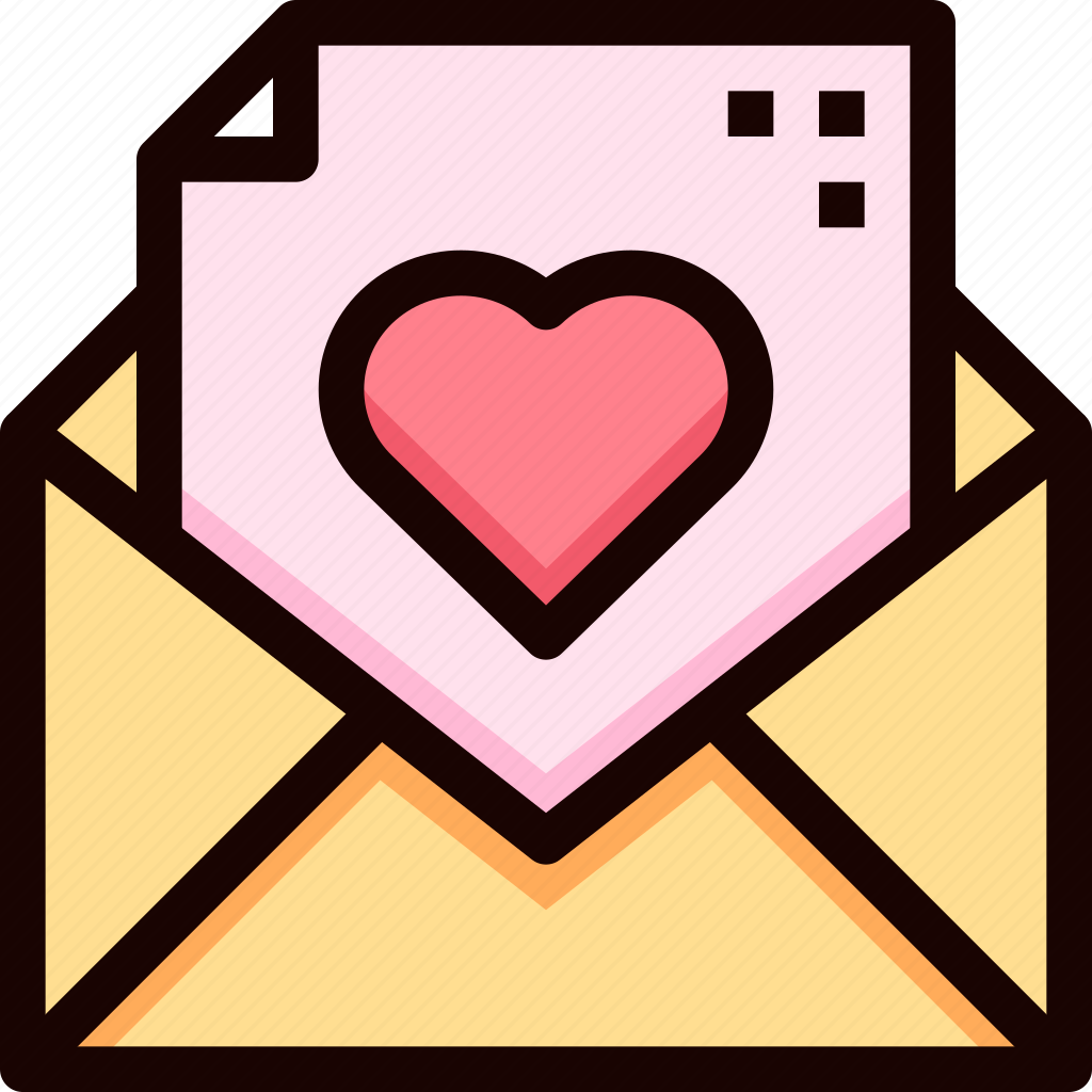 Mail Heart. Invitation icon.