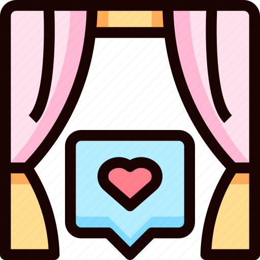 Curtain, heart, love, wedding icon - Download on Iconfinder
