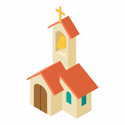 Building, catholic, church, cross, isometric, logo, object icon - Download on Iconfinder