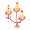 candelabrum, candle, candlestick, chandelier, isometric, logo, object 