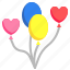 balloon, love, romance, just, married, lovely, wedding 