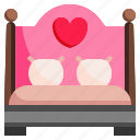 bed, room, wedding, love, romance