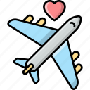 honeymoon, airplane, travel, vacation
