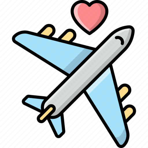 Honeymoon, airplane, travel, vacation icon - Download on Iconfinder