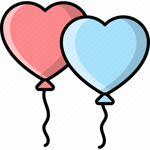Balloons, balloon, heart shaped, decoration icon - Download on Iconfinder