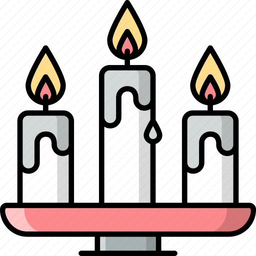 Candles, flame, illumination, candlestand icon - Download on Iconfinder