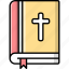 bible, religious, book, christian cross 