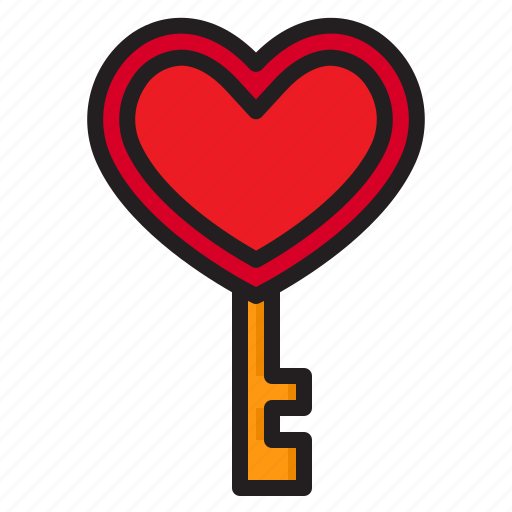 Key, love, valentine, heart, wedding icon - Download on Iconfinder