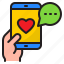 smartphone, love, valentine, message, mobilephone 