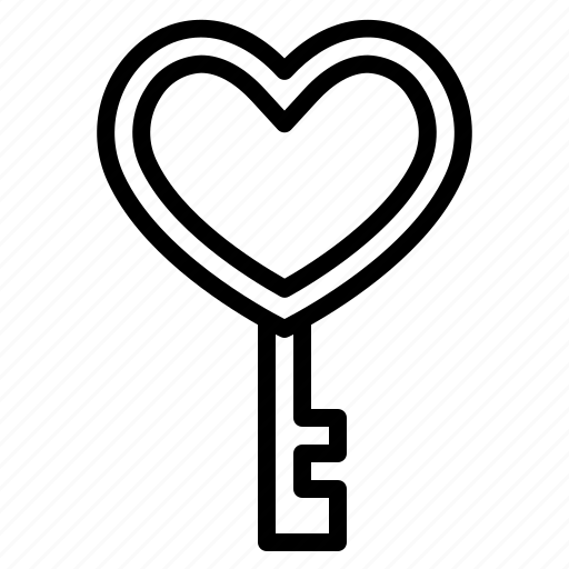 Key, love, valentine, heart, wedding icon - Download on Iconfinder