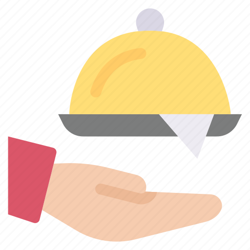 Restaurant, service, cater, catering, dish, food, hand icon - Download on Iconfinder