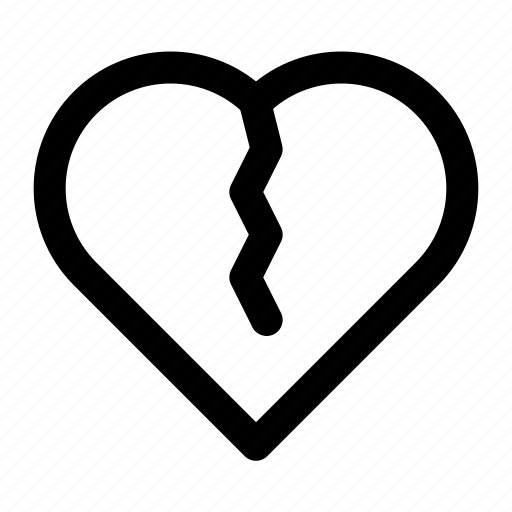 Line, broken, heart, love, and, romance icon - Download on Iconfinder