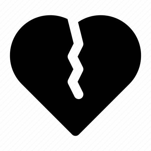 Glyph, broken, heart, love, and, romance icon - Download on Iconfinder