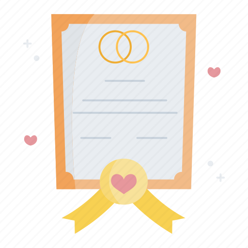 Wedding, certificate, marriage certificate, wedding contract, contract, commitment, agreement icon - Download on Iconfinder