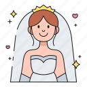 bride, woman, female, love, marriage, dress, fashion, wedding, avatar